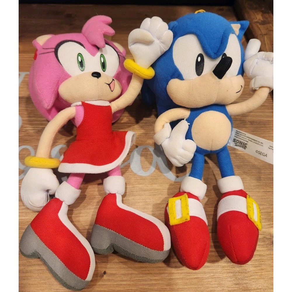 Great Eastern Ent Sega Sonic The Hedgehog And Rose Stuffed‎ 12" Doll* Used-NICE